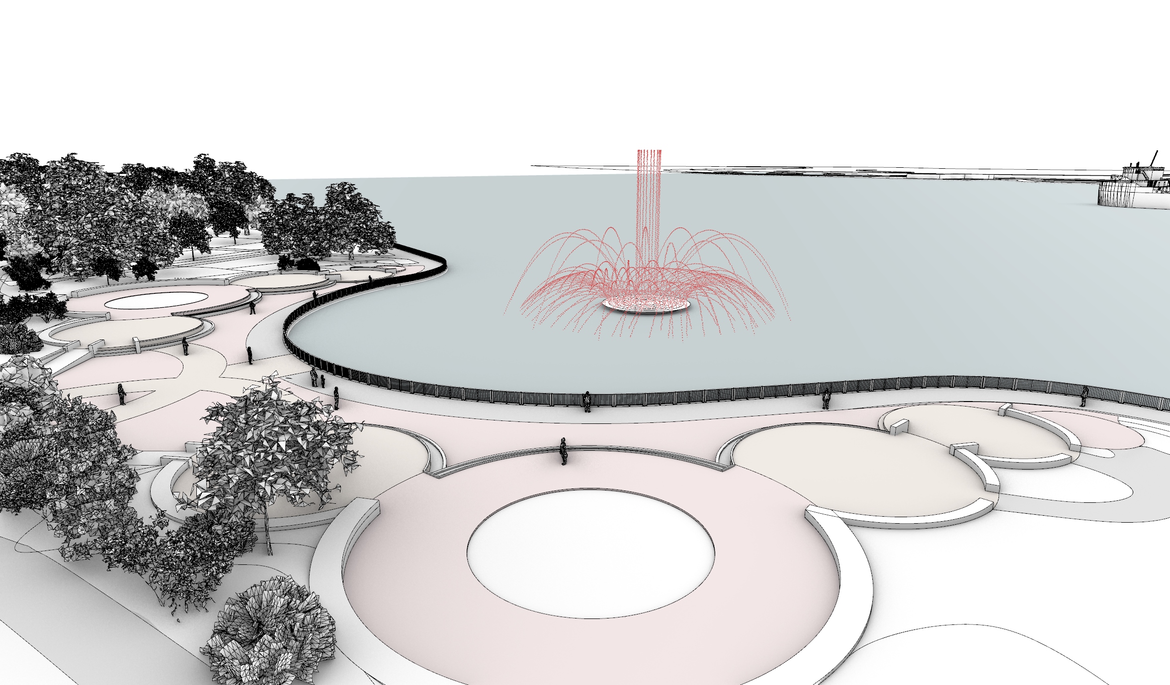 floating fountain water flow study 3