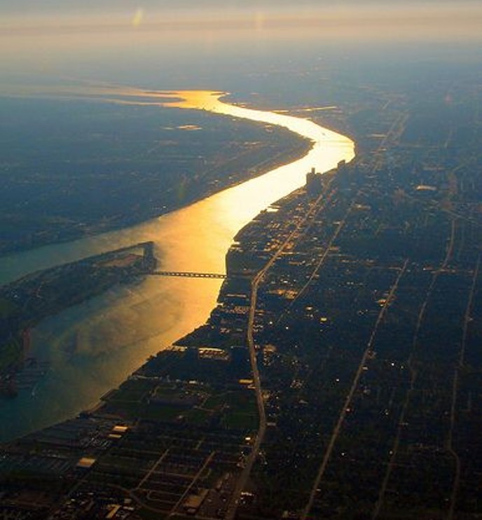 Detroit River aerial photo